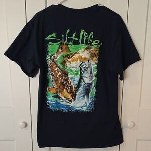 Salt Life Black and Green Fish Graphic Tee
